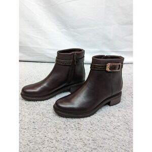 Clarks Maye Grace Ankle Boot 74349 Brown Bordeaux Leather Womens Size 6M NIB